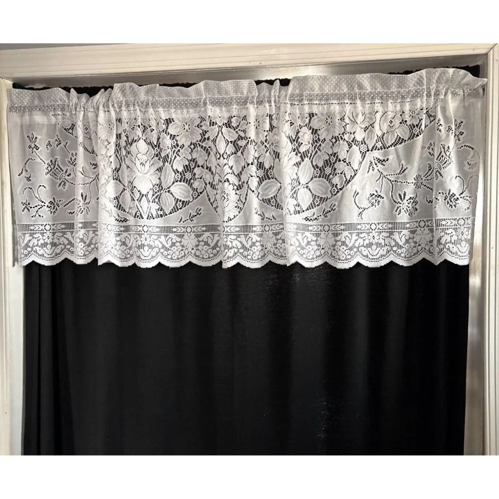 Delicate Floral Lace Curtain Valance 56